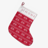 Poodle Love Aangepaste kerststop Grote Kerstsok (Voorkant (Hangend))