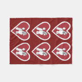 Poodle Love Burgundy Fleece Blanket (Voorkant (Horizontaal))