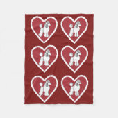 Poodle Love Burgundy Fleece Blanket (Voorkant)