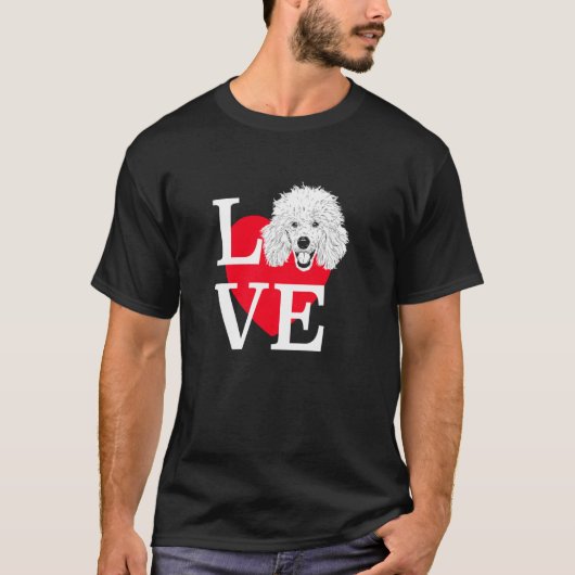 Poodle Love Cute hart Poodle T-shirt (Voorkant)
