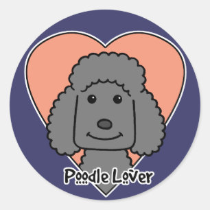 Poodle Lover Ronde Sticker