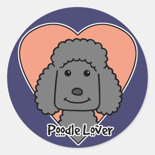 Poodle Lover Ronde Sticker (Voorkant)