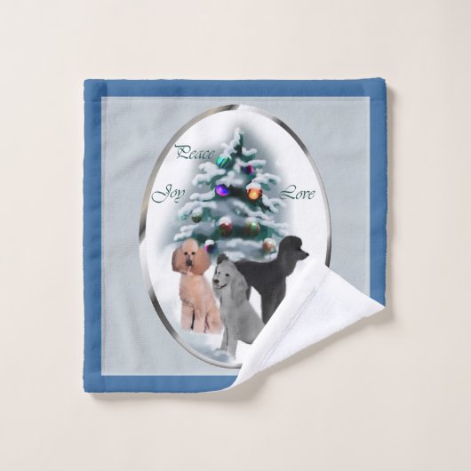 Poodle Lovers Kerstmis Bad Handdoek (Wasdoekje)