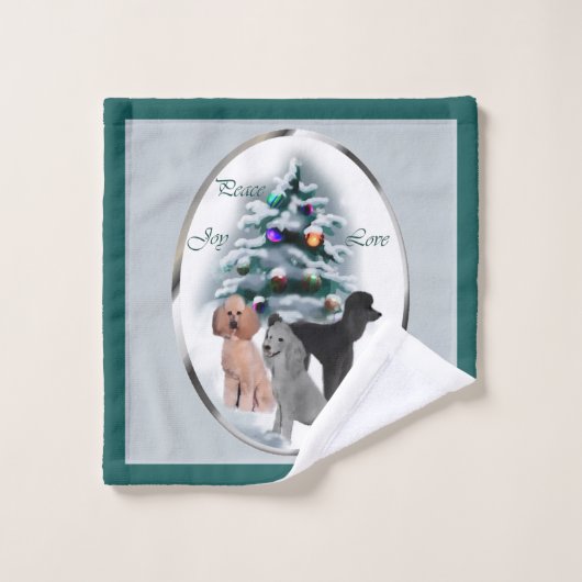Poodle Lovers Kerstmis Bad Handdoek (Wasdoekje)