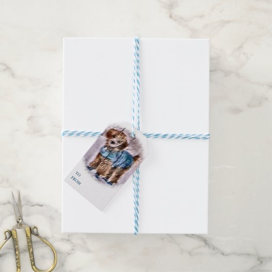 Poodle Lovers Kerstmis Cadeaulabel (Met Touw)