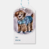 Poodle Lovers Kerstmis Cadeaulabel (Voorkant)