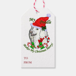 Poodle Lovers Kerstmis Cadeaulabel