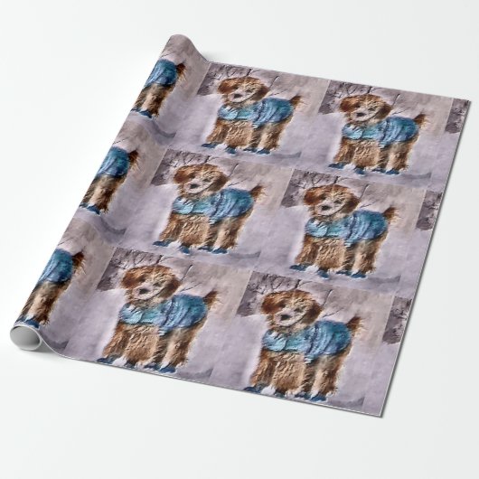 Poodle Lovers Kerstmis Cadeaupapier (Uitgerold)