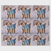 Poodle Lovers Kerstmis Cadeaupapier (Vlak)