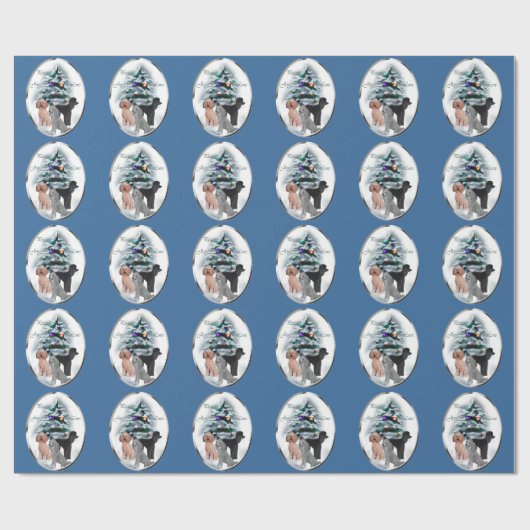 Poodle Lovers Kerstmis Cadeaupapier (Vlak)