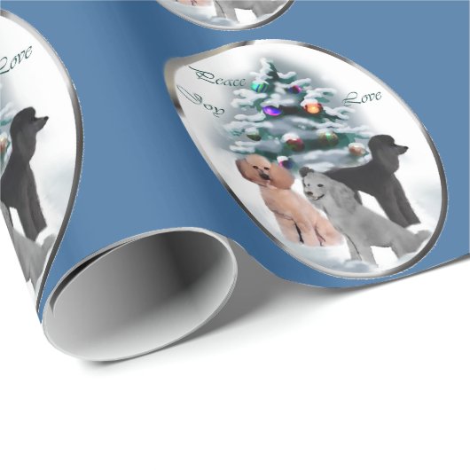 Poodle Lovers Kerstmis Cadeaupapier (Rol Hoek)