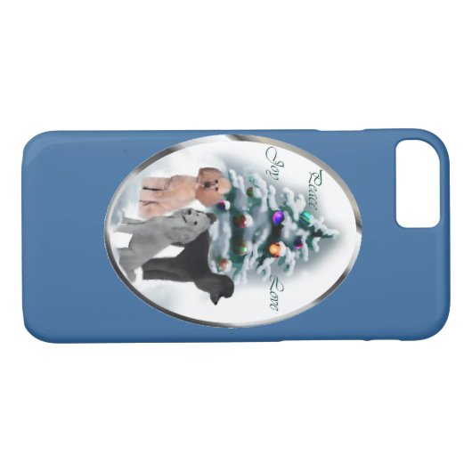 Poodle Lovers Kerstmis Case-Mate iPhone Case (Achterkant (Horizontaal))