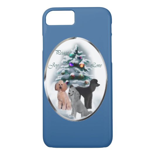 Poodle Lovers Kerstmis Case-Mate iPhone Case (Achterkant)