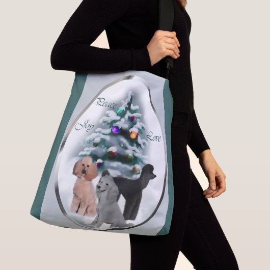 Poodle Lovers Kerstmis Crossbody Tas (Dichtbij)