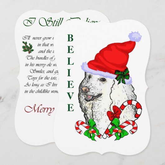 Poodle Lovers Kerstmis Feestdagenkaart (Voorkant / Achterkant)