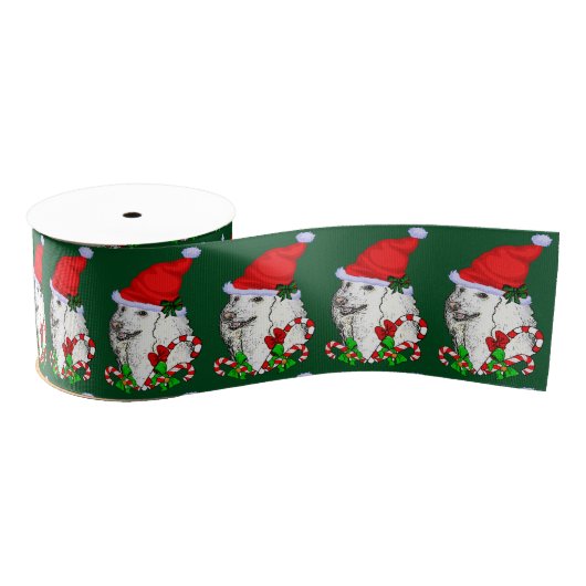 Poodle Lovers Kerstmis Grosgrain Lint (Spoel)