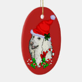 Poodle Lovers Kerstmis Keramisch Ornament (Rechts)