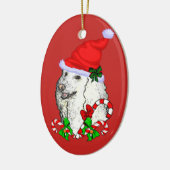 Poodle Lovers Kerstmis Keramisch Ornament (Links)