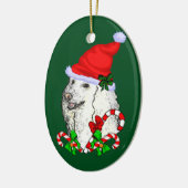 Poodle Lovers Kerstmis Keramisch Ornament (Links)