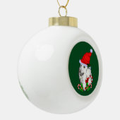 Poodle Lovers Kerstmis Keramische Bal Ornament (Links)