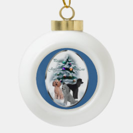Poodle Lovers Kerstmis Keramische Bal Ornament