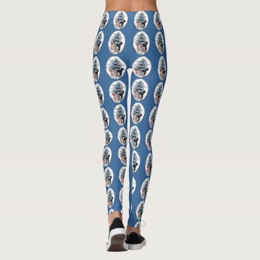 Poodle Lovers Kerstmis Leggings (Achterkant)