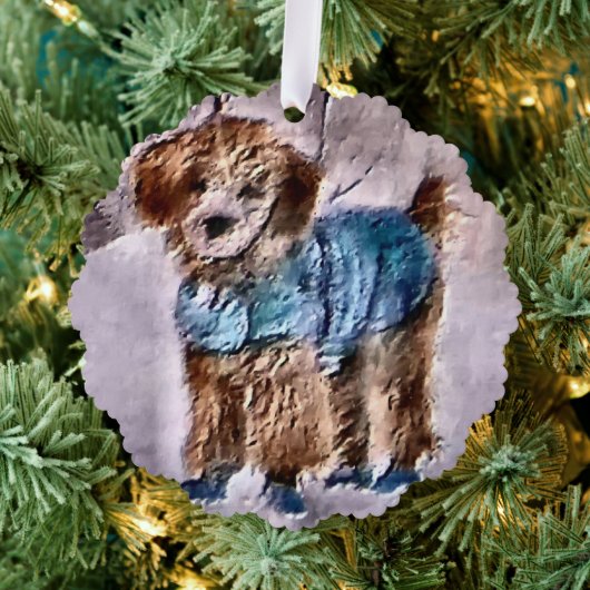 Poodle Lovers Kerstmis Ornament Kaart (Insitu (Drie))