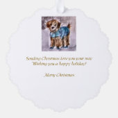 Poodle Lovers Kerstmis Ornament Kaart (Achterkant)