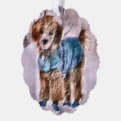 Poodle Lovers Kerstmis Ornament Kaart (Links)