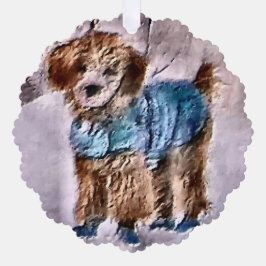 Poodle Lovers Kerstmis Ornament Kaart