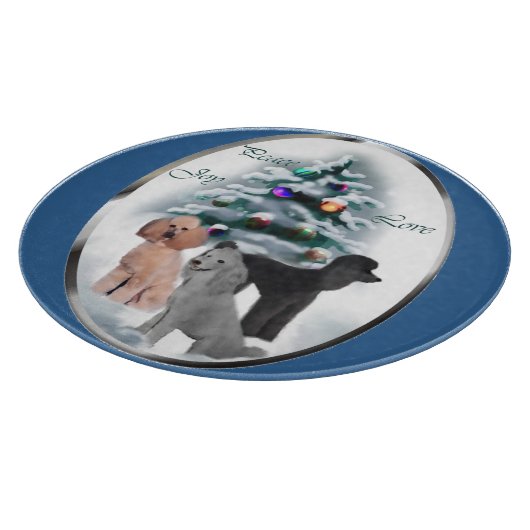 Poodle Lovers Kerstmis Snijplank (Hoek)