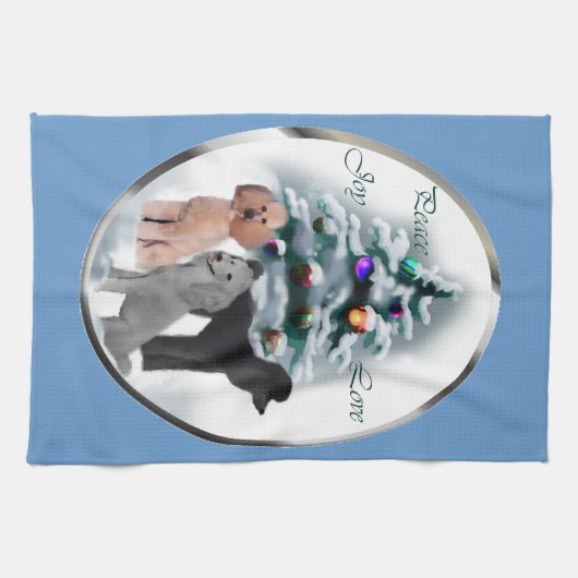 Poodle Lovers Kerstmis Theedoek (Horizontaal)