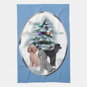 Poodle Lovers Kerstmis Theedoek