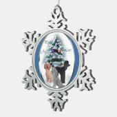 Poodle Lovers Kerstmis Tin Sneeuwvlok Ornament (Rechts)
