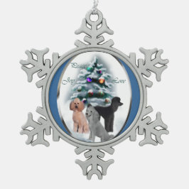 Poodle Lovers Kerstmis Tin Sneeuwvlok Ornament