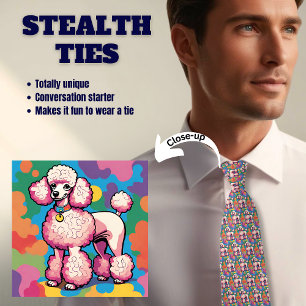 Poodle Lover's kleurrijke roze stealth Stropdas