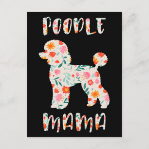Poodle Mama Bloemige Hond Liefhebber Briefkaart