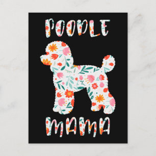 Poodle Mama Bloemige Hond Liefhebber Briefkaart
