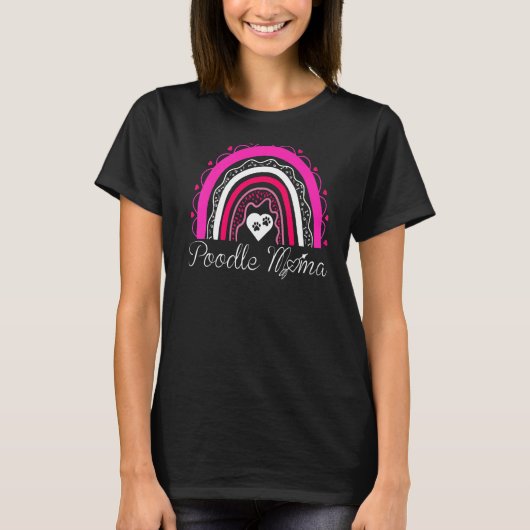 Poodle Mama Dog Rainbow Poodle mama T-shirt (Voorkant)