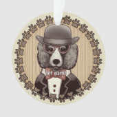 Poodle met bril ornament (voorkant)