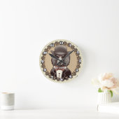 Poodle met bril ronde klok (Huis)
