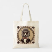 Poodle met bril tote bag (Achterkant)