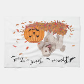 Poodle met Halloween Theedoek (Horizontaal)
