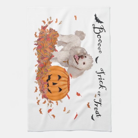 Poodle met Halloween Theedoek (Verticaal)
