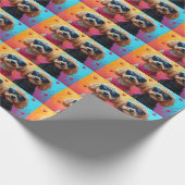 Poodle met hartrozen Valentijnsdag Cadeaupapier (Hoek)