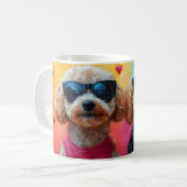 Poodle Met Hartrozen Valentijnsdag Koffiemok (Voorkant links)