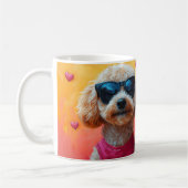 Poodle Met Hartrozen Valentijnsdag Koffiemok (Links)
