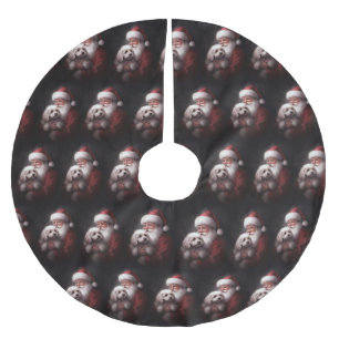 Poodle met kerstman Festive Kerstmis Kerstboom Rok