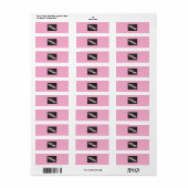 Poodle met Kerstmis in een roze cabriolet Etiket (Full Sheet)