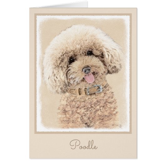 Poodle Miniature Speelgoed Abriot Cream Brown Dog  (Voorkant)